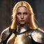 Placeholder: Generate a baldur's gate 3 character portrait of a beautiful female paladin aasimar. She has long gold hair. She has gold eyes. She has 5 eyes. She has a small wing coming from her temple. She is about 25 years old and has a strong face. She has one wing. She wears plate armour. She is lit by sunlight.