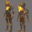 Placeholder: protogen steampunk ancient crystal tech full body fire elemental