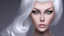 Placeholder: a woman white hair luxury stlye