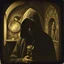 Placeholder: Daguerrotype, close-up, mysterious figure, odd background, Hieronymus Bosch, room, Max Ernst, ambient light, by Minicavio Quollati and Marlost Endgulp, exoteric, mystic, Amano, Botticelli, Hieronymus Bosch, Alphonse Mucha