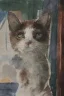 Placeholder: watercolor painting of a happy cat