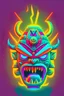 Placeholder: Cartoon egg pfp character aztec demon neon