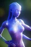 Placeholder: (masterpiece, best quality, highres:1.2), (intricate and beautiful:1.2), (detailed light:1.2), (colorful, front angle), up close futuristic matrix hologram , it's in the form of a 3D statue, emerged in the air, part of the hologram is a stunning anime female, dynamic action pose, emo, goth and dark theme, tight red dress(abstract art gallery background:1.3), (cinematic), ultra realistic kawai, mysterious look