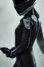 Placeholder: All Black racing suit AnnaSophia Robb, portrait, ghost mask, wearing high tech racing helmet, white smoke, dark, rage, sorrow, high definition, ultra 8 k, volumetric lighting, blue fire, fog