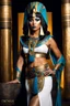 Placeholder: full body Cleopatra, pharaoh makeup, full body shot, written by Orcinus Orca, Ultra detail face