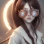 Placeholder: Seting Korean gamer girl , long Brown hair, White headfone, hands on the Chen, round circle glasses ,elemental face, Unreal Engine 5, highly detailed, highest quality, digital painting, complex 3d render, unreal engine render, insane detail, intricate photograph quality, magnificent, highly intricate, Realistic photography