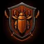 Placeholder: Create a shield logo with a cockroach. The shield is heavily damaged. dont make it look too high-def or futuristicr