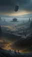 Placeholder: ,surrealism of the dark of a nightmare ten miles high and six foot deep, hyper photorealistic, hyper detailed dark art color, high resolution, fog, octane render, tilt shift, HDRI Environment, all pictures dark gray