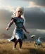 Placeholder: Daenerys Targaryen toddler, full body, dramatic lighting, angry, hyper realistic,