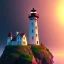 Placeholder: low poly scenery lighthouse by night