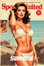 Placeholder: a beautiful woman collaged from parts of sports illustrated swimsuit model photos, with overlay of 1960's movie style text "SURPRISE"