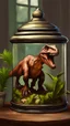 Placeholder: a digital painting of a Dinosaur into terrarium,