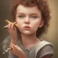 Placeholder: Portrait of a beautiful but angry child smoking a cigarette