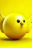 Placeholder: A fluf yellow ball with wings. Toy. Floating.