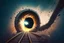 Placeholder: A train falling into blackhole.