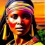 Placeholder: Drawing of 'woman from Maasai tribe',sweet stare,painting by Earl Norem, simon Bisley,frazetta,西嘛哒, evan lee, Vallejo,kelly,Paul Gauguin oil on canvas, cinematic composition, extreme detail,fit full head inside picture,8k