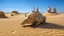 Placeholder: Maxfield Parrishi petrified animals in the desert