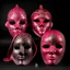 Placeholder: Dark pink magical masks designed in Bayeux tapestry painted by Giovanni Battista Sassi