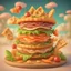 Placeholder: fantasy savoury food land. illustration 3d style. HD