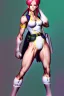 Placeholder: cammy white from street fighter wearing juri outfit in Yusuke Murata style