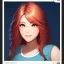 Placeholder: redhead woman, casual clotting, realistic, HD4k, watery cloud background, close up shot,
