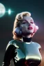 Placeholder: Ultra Realistic retro sci-fi scene, portrait, blonde woman, sweet young Marilyn Monroe face, perfect iris, tight latex coat, Strange planet background, Retro sci-fi style helmet. fog, rain, soft color, highly detailed, unreal engine 5, ray tracing, RTX, lumen lighting, ultra detail, volumetric lighting, 3d, finely drawn, high definition, high resolution.