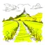 Placeholder: sketch of the yellow sign of santiago path