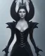 Placeholder: older evil queen in black leather gown, busty, cleavage, angry, emperious, 8k resolution concept art portrait by Greg Rutkowski,