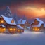 Placeholder: fantasy farming village winter night shuttered windows