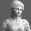 Placeholder: Greek white marble stature, full body, full of details, realistic, beautiful young woman, hight definition, 8k, symmetric face, perfect eyes, like Julia Roberts