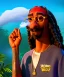 Placeholder: Snoop Dogg, smoking weed, burning dollars, jungle background, hyper realistic