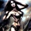 Placeholder: Epic full body picture portrait of busty atletic young beautiful Dejah Thoris Luis Royo styles