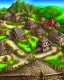 Placeholder: medieval fantasy village with flowers rpg art