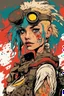 Placeholder: In the dimly lit cavern of the underground bunker, Tank Girl stood as a vibrant and untamed force of nature. Her appearance was a riot of color and defiance, a living embodiment of the underground spirit. Tank Girl's hair, a shock of wild crimson and turquoise, cascaded around her like a cascade of fire, defying gravity with its unruly exuberance. Her piercing eyes, a kaleidoscope of mischief and rebellion, sparkled with a manic energy that could ignite a room. She wore a hodgepodge of garments,