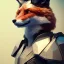 Placeholder: Armor wearing Fox, character design,ultra realistic,shiny, smooth, studio quality, octane render, Surrealism, Triadic colour scheme polaroid 100