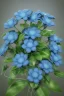 Placeholder: a bunch of blue flowers with green leaves, a digital rendering by Kanzan Shimomura, cgsociety, photorealism, rendered in maya, daz3d, photorealistic