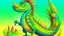 Placeholder: fantasy cartoon style illustration: the grasshopper has a radiant and vibrant carnival costume Rio de Janeiro, made from vibrant snake scales