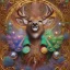 Placeholder: Deer and Santa , 500 x 500 pixels, glitter gold, extremely detailed fractal , fractal gems, fractal crystals, gold glitter, digital oil painting , detailed art illustration, vibrant, cinematic, ornate, luxury, 8K polished in the style of Josephine Wall, Brian Froud.Thomas Kinkade