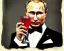 Placeholder: president Putin as old evil devil drink blood