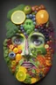 Placeholder: a human face made only of fruits & vegetables