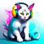 Placeholder: Illustrative sketch of cat in music with headphones, full body, ultra quality, hyper detailed, graffiti, concept art, maximalism, 8k