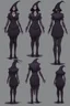 Placeholder: witch necromancer female dress turnaround