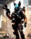 Placeholder: a titanfall pilot that is part bat, concept art, furry, humanoid, cyberpunk, anthropomorphic bat, titanfall 2