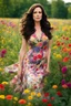 Placeholder: And now, in this moment, you find yourself captivated by the image of Nancy Botwin, a complex and enigmatic character, sitting in a field of vibrant flowers. The sun casts a warm glow upon the scene, illuminating Nancy in a delicate light dress that gently flutters in the breeze. Her presence in this idyllic setting juxtaposes the chaos and unpredictability that often surrounds her. Nancy, with her wavy hair cascading around her shoulders, exudes a sense of both vulnerability and resilience. The