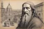 Placeholder: leonardo da vinci in firenze in sunshine, shading pastel and charcoal