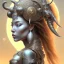 Placeholder: ssango fantasy, fantasy magic, intricate, sharp focus, illustration, highly detailed, digital painting, concept art, matte, artgerm and paul lewin and kehinde wiley, masterpiece silver elephant head bronze Asian African girl nice breast Afo hair turquoise sun rain waves