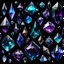 Placeholder: ancient crystal pieces, cyberpunk style, black background