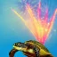 Placeholder: Turtle and Fireworks