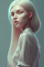 Placeholder: isometric clean art of super cute girl, soft lighting, high definition, small head, mixed media by Anna sanchez castro