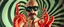 Placeholder: flesh tentacles, gecko weirdo man, through pin hole pic camera, hot dog commercial caravan magic, blissfull genious, ultra chromatic, cyber jobe, flying yoga magic , lawn mover man movie character, portrait of upper body of cool transparent guy made with nano tape and with shades and mustache and bald head, saw blade beholder eye tyrant flating beholder kin with eyes on each saw blade tooth saying something profound, hypnotic zebra twirl background, with chrome reflections